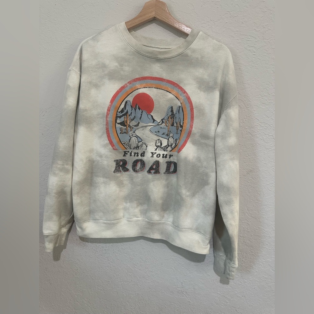 Cold Crush Cream Crewneck Sweatshirt with Black Logo